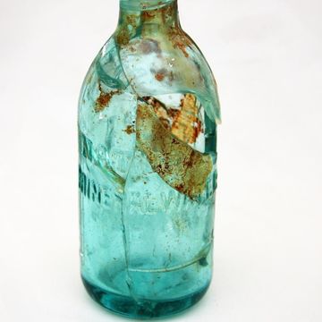 Molded glass bottle, “Jackson's Napa Soda Spring's,” Jasper Ridge Preserve, California